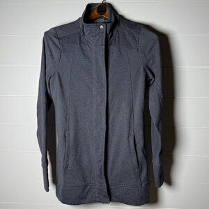 Athleta Full Zip Jacket- Covered Zipper, Gray Size Small